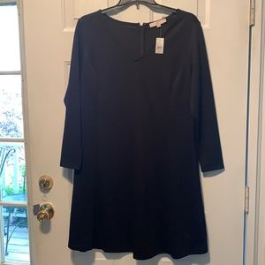 NWT Loft plus professional long sleeve black dress